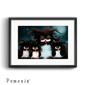 "Aikas pöllöt" - satutaidekuvajuliste, A4