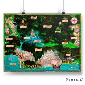 "Pomenian Taikamaailman Kartta" - satukuvajuliste, A3