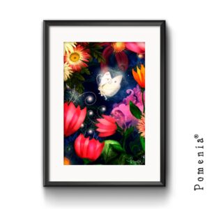 "Valkoinen perhonen" - satutaidekuvajuliste, A4