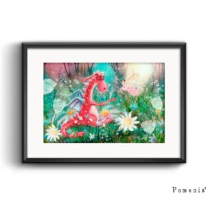 "Paljon ONNELLISIA ja ihania päiviä!" -satutaidejuliste, A4