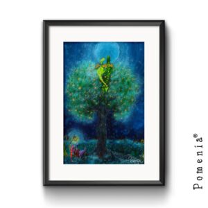 "Kuutamolla" -satutaidekuvajuliste, A4