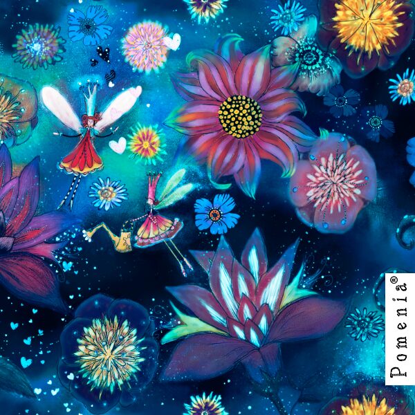 "Flowers and Fairies", blue, 200 cm PALA -DIGITRIKOO - Image 2