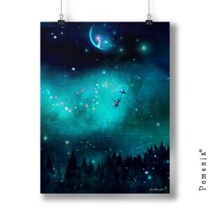 "On My Way" - green, satukuvajuliste, A3