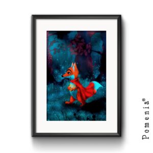 "Pikku Ketun Kultainen Sydän" - satutaidekuvajuliste, A4