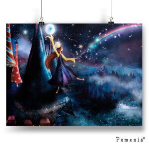 "Kaiken hyvän tuli saada tapahtua" - rainbow, satukuvajuliste, A3