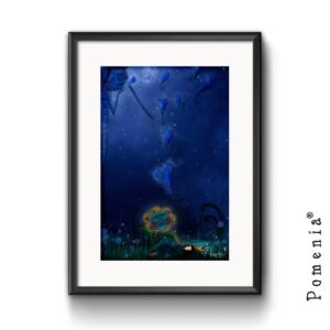 "Tyttö Ja Kuu" -satutaidekuvajuliste, A4