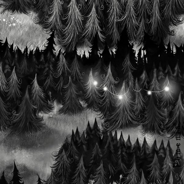 "Kuusien Kuiske", grey, 180cm-DIGITRIKOO - Image 2