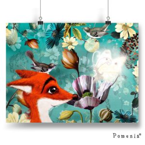 "Pikku Kettu Ja Valkoinen Perhonen" -satukuvajuliste, A3