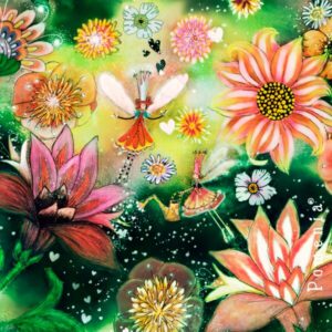 "Flowers And Fairies", green, TRIKOO, 40cm