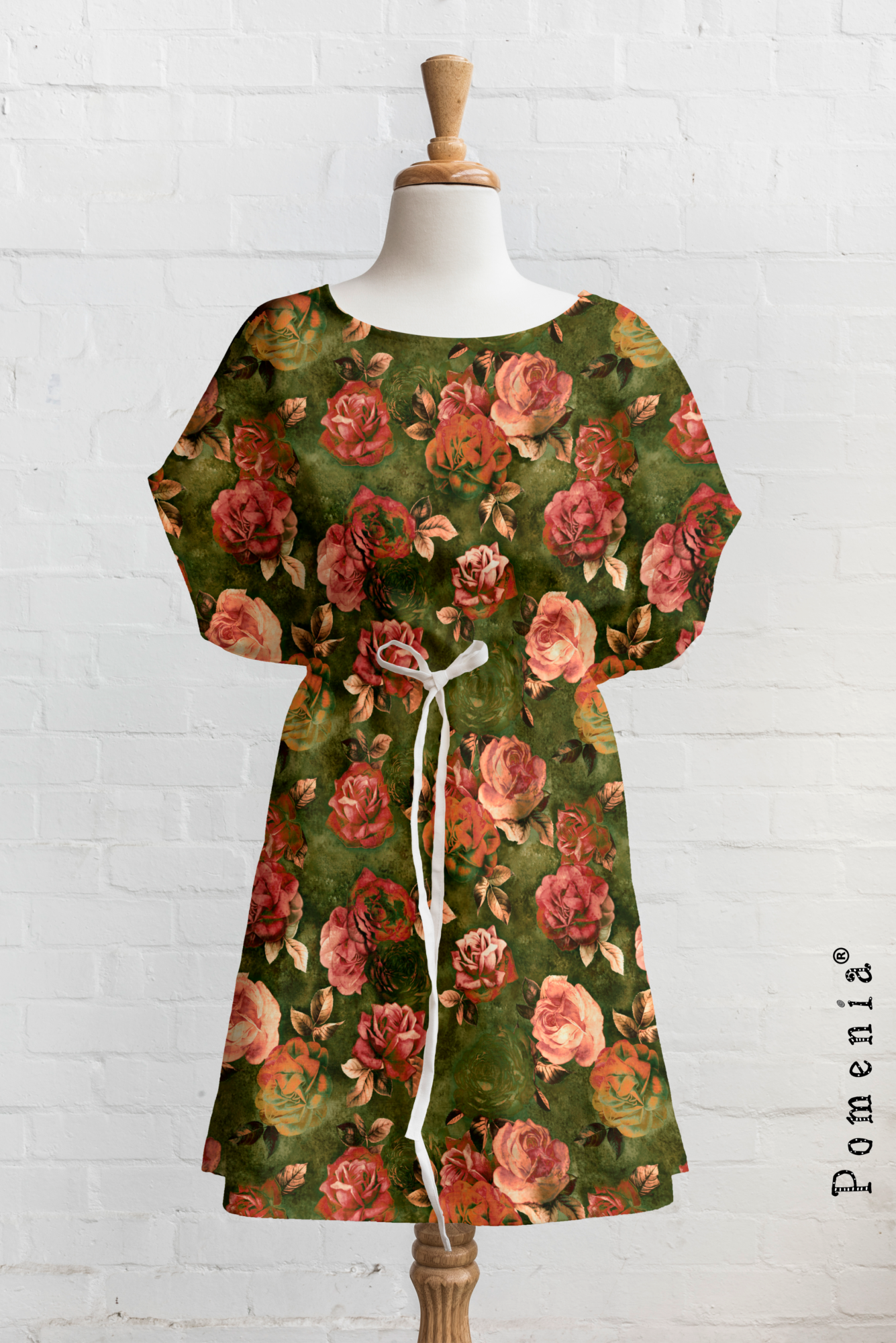 "Roses For Sisters", antique green, TRIKOO, 40cm - Image 3