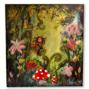 "Kesäpäivää, neiti Leppis Peppis!" -original satutaulu