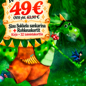 Sisu Sukkela sankarina + 32 Rohkeuskorttia – kampanjapaketti 49 euroa.